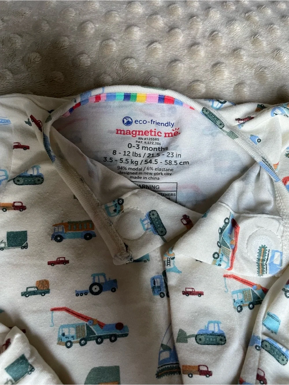 Magnetic me bamboo car print footie pajamas